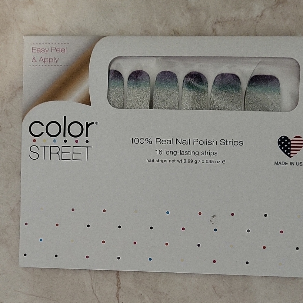 Color Street Silver and Purple Nail Polish Strips